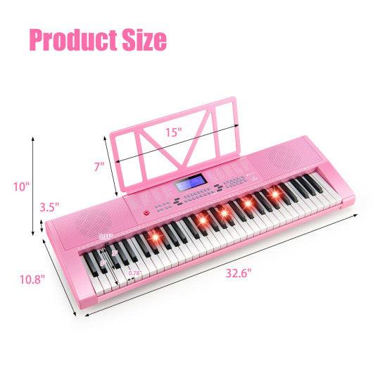 61-Key Electric Piano Keyboard for Beginner-Pink at Set Shop and Smile