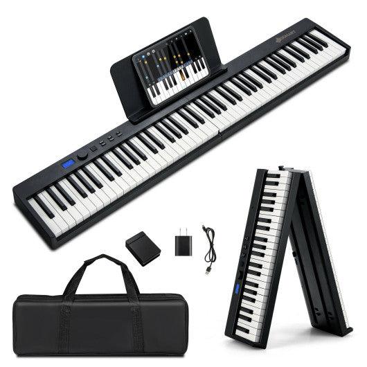88-Key Foldable Digital Piano with MIDI and Wireless BT-Black at Set Shop and Smile
