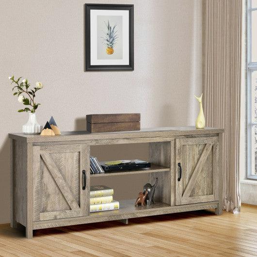 59 Inches TV Stand Media Console Center with Storage Cabinet-Natural at Set Shop and Smile