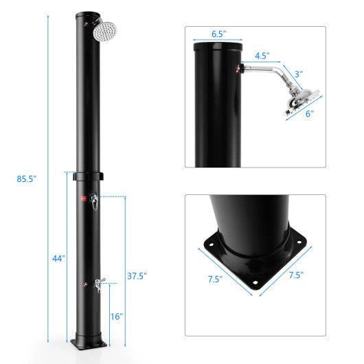7.2 Feet Solar-Heated Outdoor Shower with Free-Rotating Shower Head-Black at Set Shop and Smile