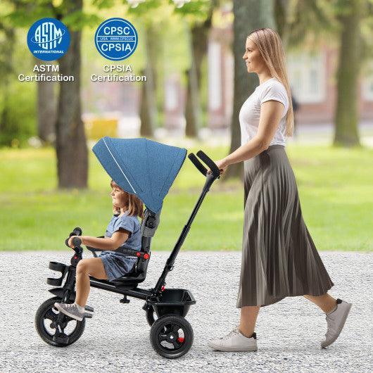 4-in-1 Baby Tricycle Toddler Trike with Convertible Seat-Blue at Set Shop and Smile