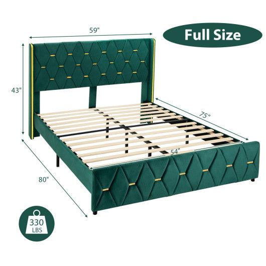Queen/Full Size Upholstered Platform Bed Frame with Adjustable Headboard-Full Size at Set Shop and Smile