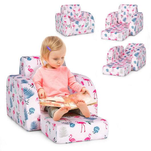 3-in-1 Convertible Kid Sofa Bed Flip-Out Chair Lounger for Toddler-Pink at Set Shop and Smile