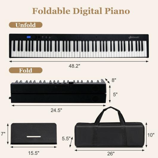88-Key Foldable Digital Piano with MIDI and Wireless BT-Black at Set Shop and Smile