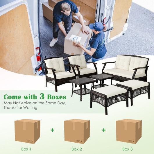 7 Pieces Outdoor Patio Furniture Set with Waterproof Cover at Set Shop and Smile