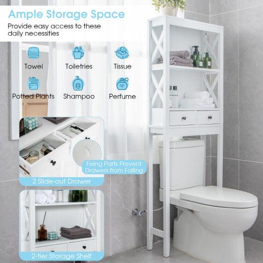 Toilet Space Saver Bathroom Organizer Storage Shelf with Drawers at Set Shop and Smile