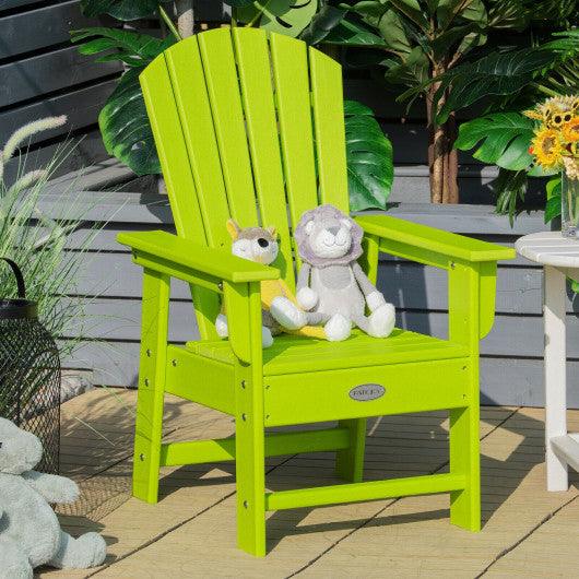 Patio Kids' Adirondack Chair with Ergonomic Backrest-Green at Set Shop and Smile