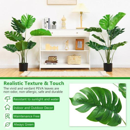 4 Feet Artificial Monstera Deliciosa Tree with 10 Leaves of Different Sizes at Set Shop and Smile