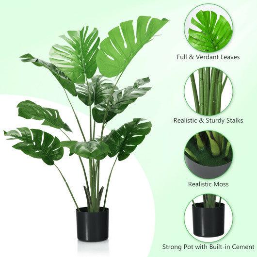 2 Pack Artificial Monstera Deliciosa Tree with 10 Leaves of Different Sizes at Set Shop and Smile