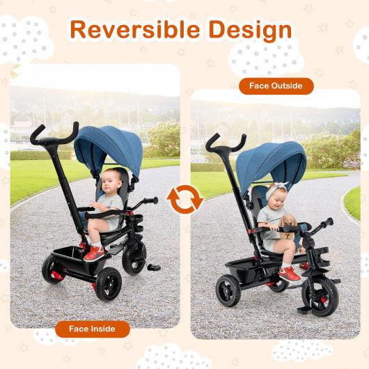 4-in-1 Baby Tricycle Toddler Trike with Convertible Seat-Blue at Set Shop and Smile