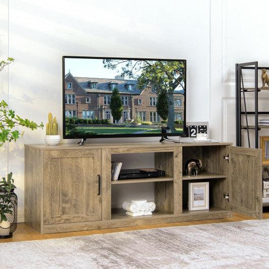 58 Inch TV Stand with 1500W Faux Fireplace for TVs up to 65 Inch-Natural at Set Shop and Smile