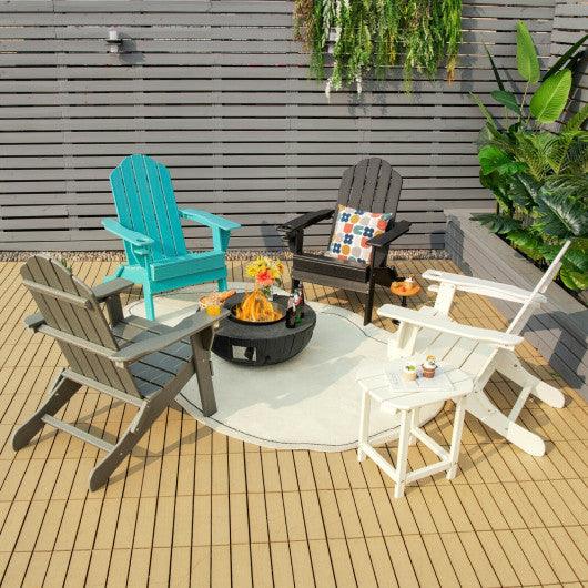 Foldable Weather Resistant Patio Chair with Built-in Cup Holder-Gray at Set Shop and Smile