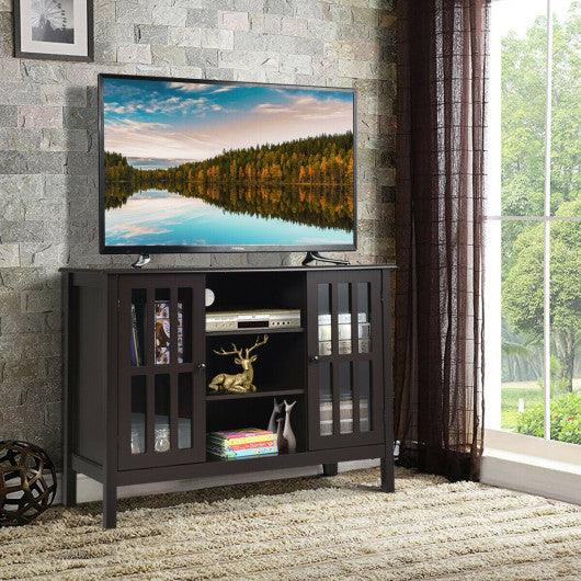 Wooden TV Stand Console Cabinet for 50 Inch TV-Brown at Set Shop and Smile