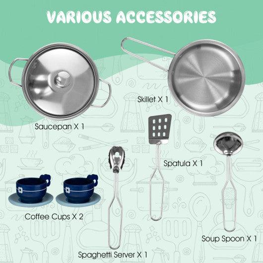 2-Pieces Wooden Kids Kitchen Playset with Light and Sound at Set Shop and Smile