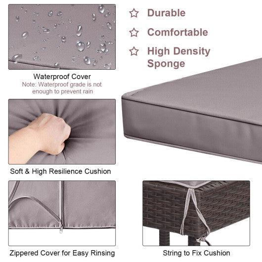 3 Pieces Patio Rattan Wicker Bar Table Stools Dining Set-Gray & Off White at Set Shop and Smile