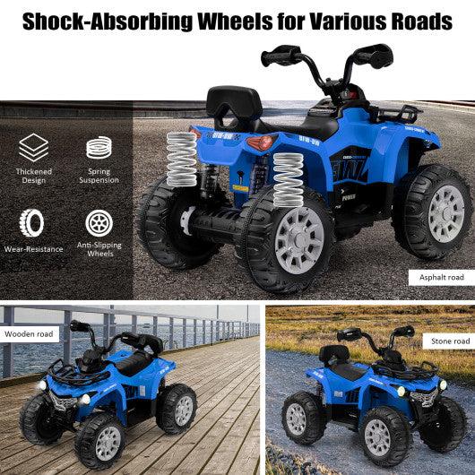 12V Kids Ride On ATV 4 Wheeler with MP3 and Headlights-Blue at Set Shop and Smile