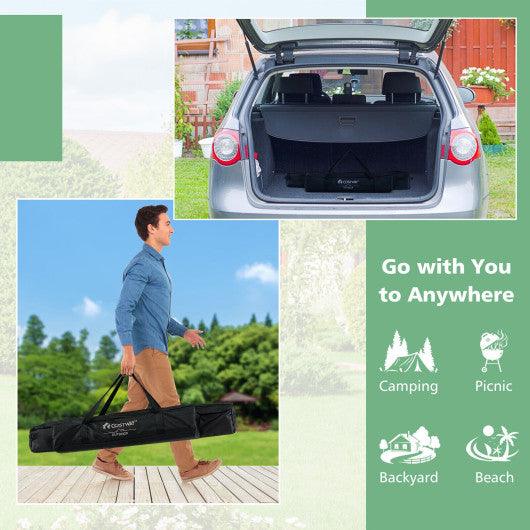 4-6 Person Portable Aluminum Camping Table with Carrying Bag-Brown at Set Shop and Smile