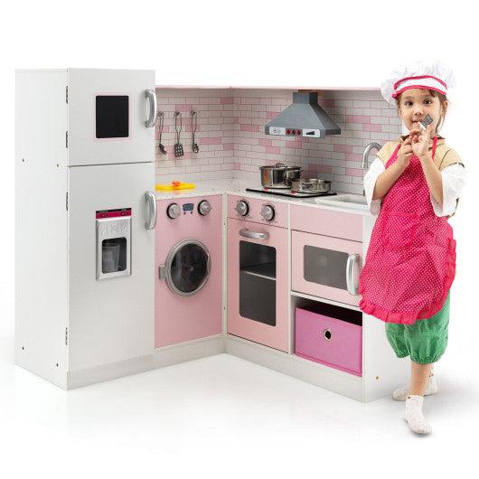 Corner Play Kitchen Wooden Toy Set with Sound and Light at Set Shop and Smile