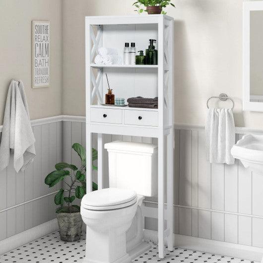 Toilet Space Saver Bathroom Organizer Storage Shelf with Drawers at Set Shop and Smile