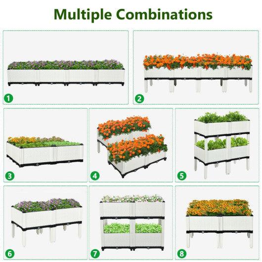 Set of 4 Elevated Flower Vegetable Herb Grow Planter Box at Set Shop and Smile