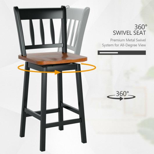 24.5 Inches Set of 2 Swivel Bar Stools with 360° Swiveling-Black at Set Shop and Smile