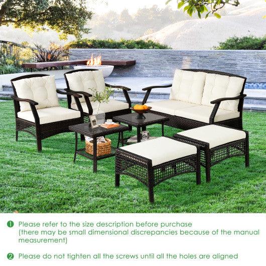 7 Pieces Outdoor Patio Furniture Set with Waterproof Cover at Set Shop and Smile