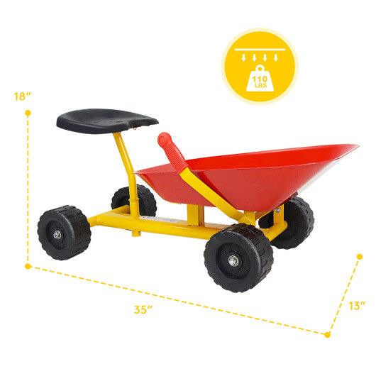8" Heavy Duty Kids Ride-on Sand Dumper w/ 4 Wheels-Red at Set Shop and Smile