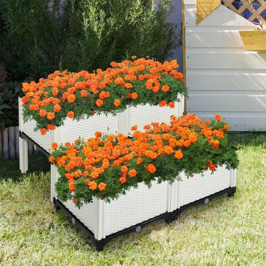 Set of 4 Elevated Flower Vegetable Herb Grow Planter Box at Set Shop and Smile