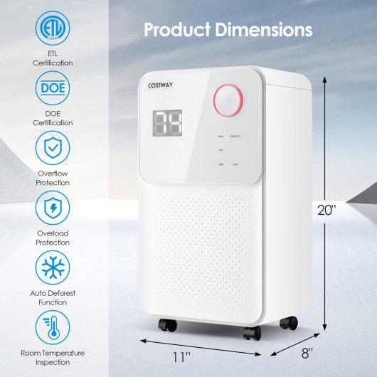 32 Pints 2000 Sq. Ft Dehumidifier for Home and Basements with 3-Color Digital Display-White at Set Shop and Smile