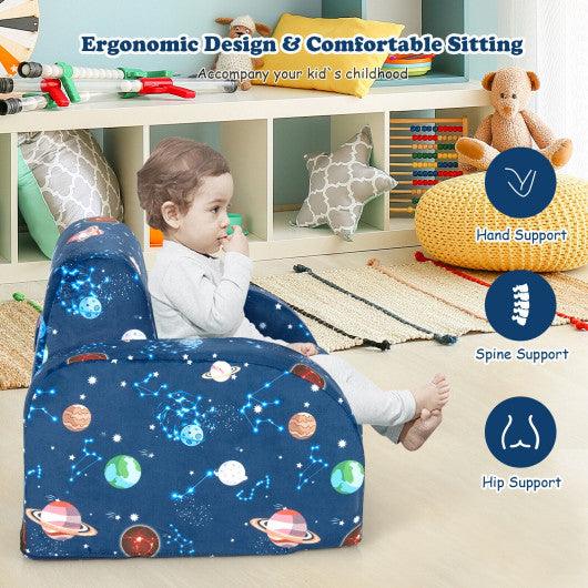 3-in-1 Convertible Kid Sofa Bed Flip-Out Chair Lounger for Toddler-Blue at Set Shop and Smile