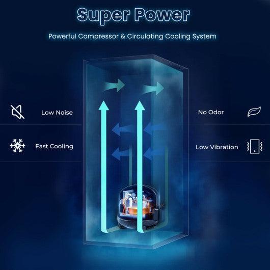 15 Inch 100 Can Built-in Freestanding Beverage Cooler Refrigerator with Adjustable Temperature and Shelf-Silver at Set Shop and Smile