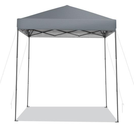 6.6 x 6.6 Feet Outdoor Pop-up Canopy Tent with UPF 50+ Sun Protection-Gray at Set Shop and Smile