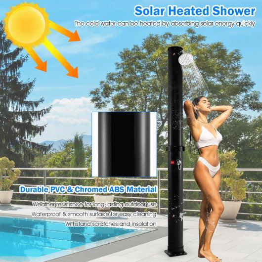 7.2 Feet Solar-Heated Outdoor Shower with Free-Rotating Shower Head-Black at Set Shop and Smile