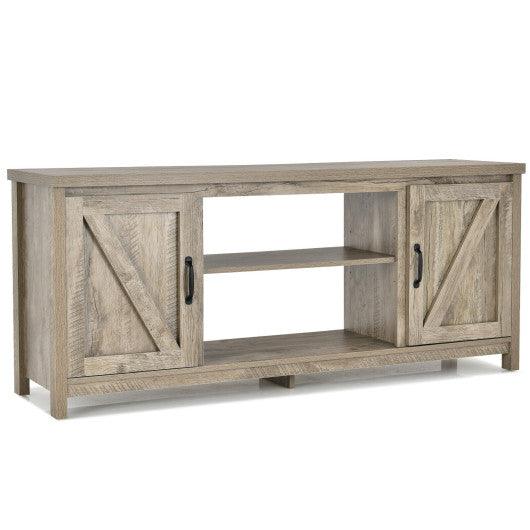 59 Inches TV Stand Media Console Center with Storage Cabinet-Natural at Set Shop and Smile