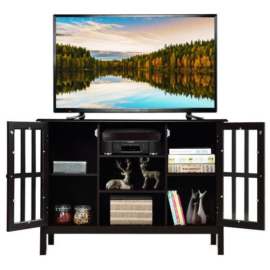 Wooden TV Stand Console Cabinet for 50 Inch TV-Brown at Set Shop and Smile