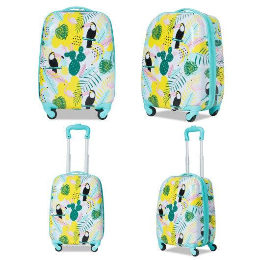 2 Pieces Kid's Luggage Set 12-inch Backpack and 16-inch Rolling Suitcase Travel at Set Shop and Smile