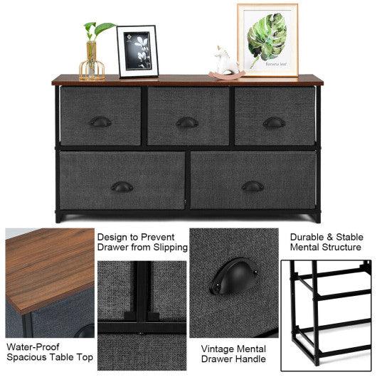 Wood Dresser Storage Unit Side Table Display Organizer-Black at Set Shop and Smile