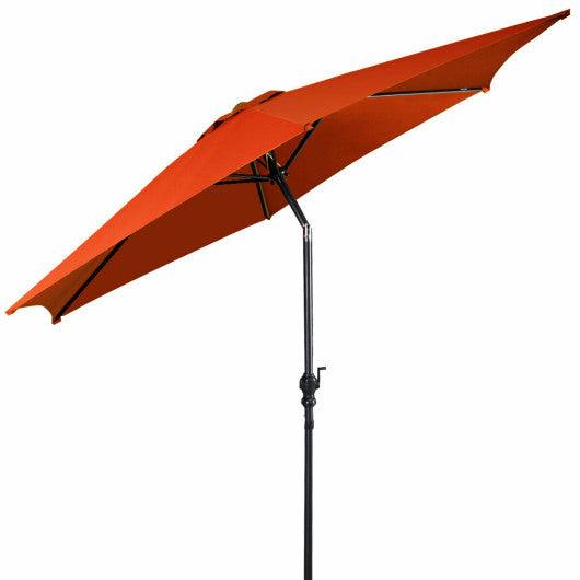 10ft 3 Tier Patio Umbrella Aluminum Sunshade Shelter Double Vented without Base-Burgundy at Set Shop and Smile