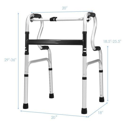 One-Button Folding Aluminum Walking Frame Walker at Set Shop and Smile