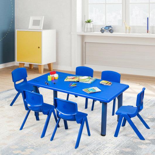 6-pack Kids Plastic Stackable Classroom Chairs-Blue at Set Shop and Smile