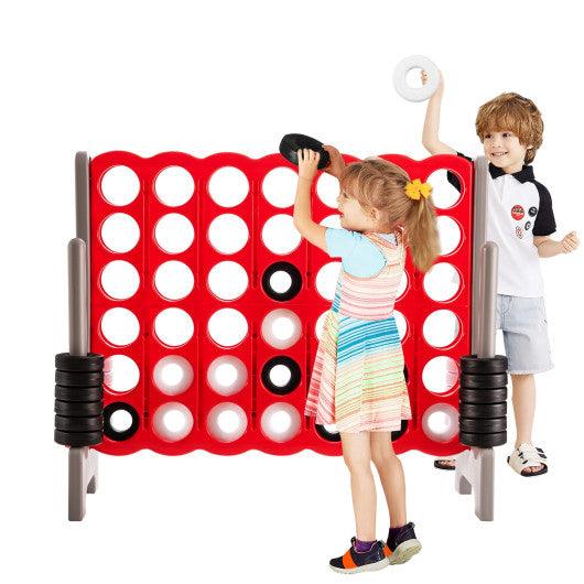 3.5 Feet Tall Jumbo 4 to Score Giant Game Set with 42 Jumbo Rings-Red at Set Shop and Smile