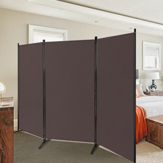 3-Panel Room Divider Folding Privacy Partition Screen for Office Room-Brown at Set Shop and Smile
