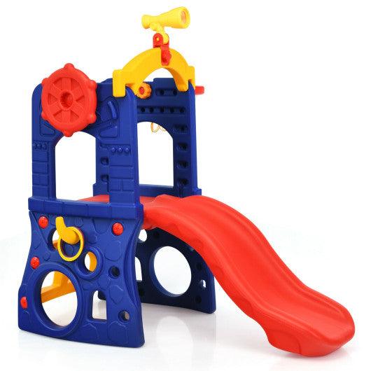 6-in-1 Freestanding Kids Slide with Basketball Hoop and Ring Toss at Set Shop and Smile
