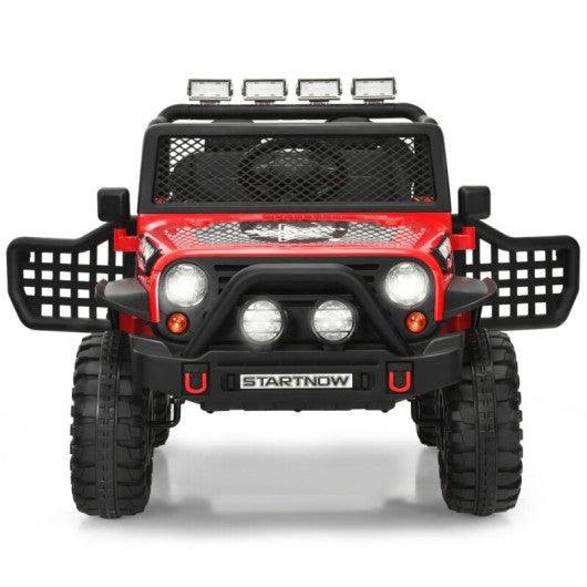 12V Kids Remote Control Electric Ride On Truck Car with Lights and Music -Red at Set Shop and Smile