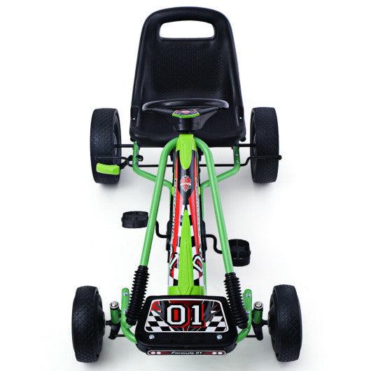 4 Wheels Kids Ride On Pedal Powered Bike Go Kart Racer Car Outdoor Play Toy-Green at Set Shop and Smile