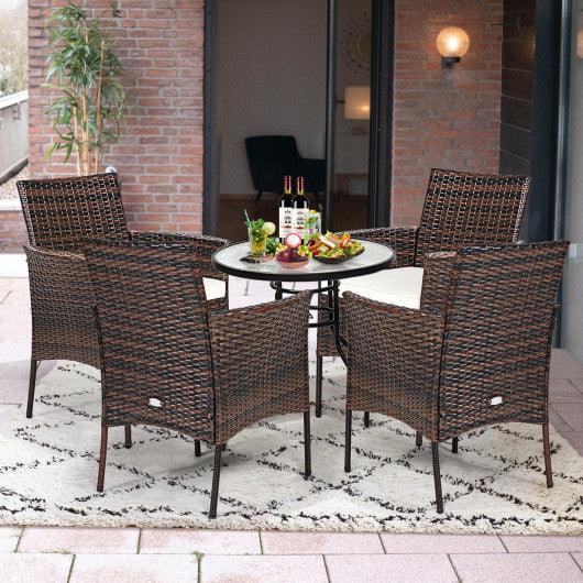 2 Pieces Outdoor PE Rattan Armchairs with Removable Cushions at Set Shop and Smile