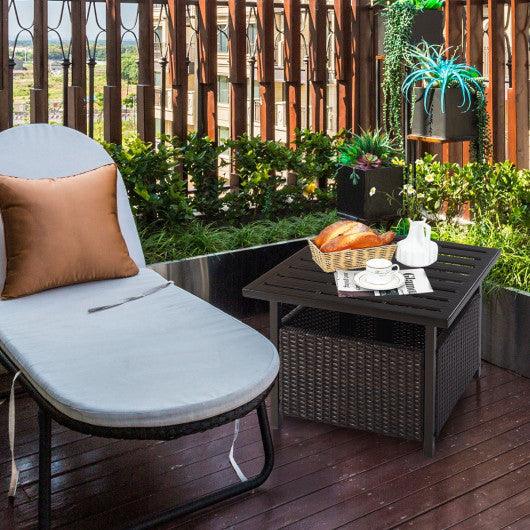 Outdoor Patio Rattan Wicker Steel Side Deck Table at Set Shop and Smile