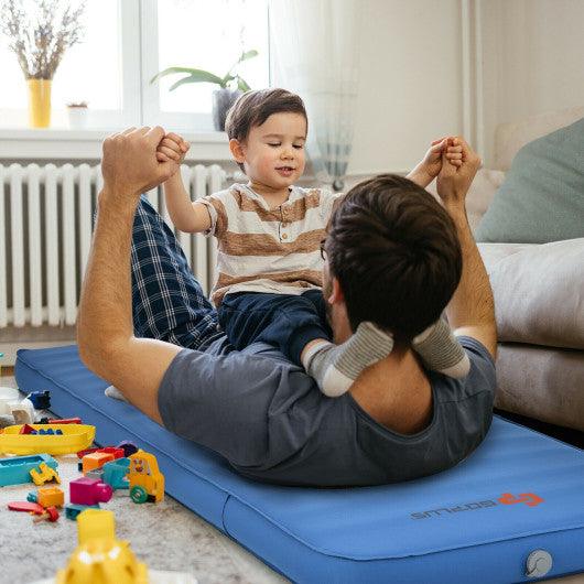 Self Inflating Folding Camping Sleeping Mattress with Carrying Bag-Blue at Set Shop and Smile