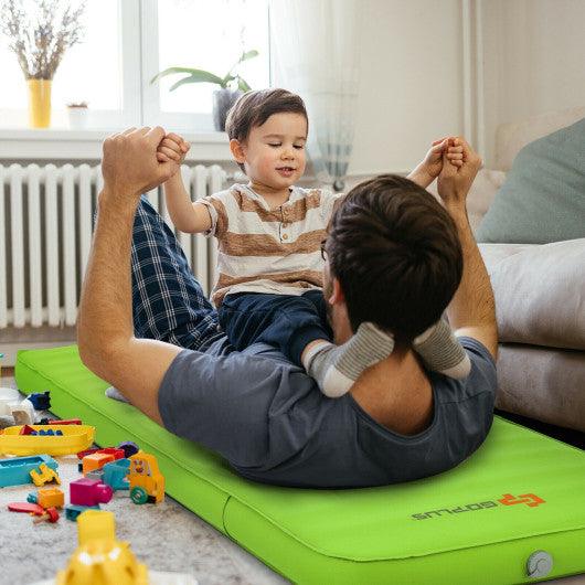 Self Inflating Folding Camping Sleeping Mattress with Carrying Bag-Green at Set Shop and Smile