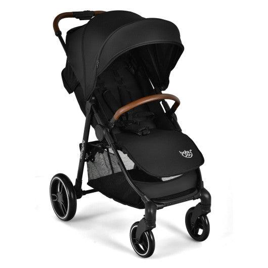 5-Point Harness Lightweight Infant Stroller with Foot Cover and Adjustable Backrest-Black at Set Shop and Smile